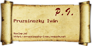 Pruzsinszky Iván névjegykártya