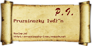 Pruzsinszky Iván névjegykártya