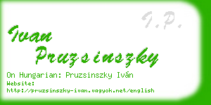 ivan pruzsinszky business card